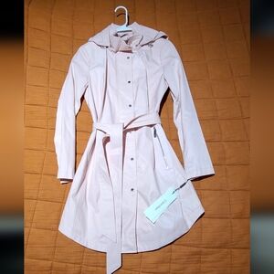 Calvin Klein Women's Pink Belted Coat